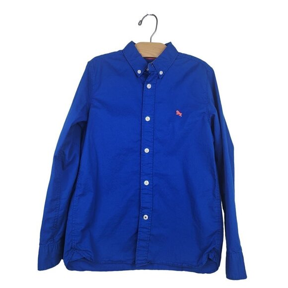 H&M Kids Long-Sleeved Button Down Shirt Boys 9-10Y Bright Blue - Picture 3 of 12